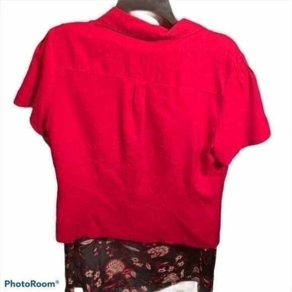 Sag Harbor Skirt Set Red Black Floral Midi Skirt - Picture 4 of 9